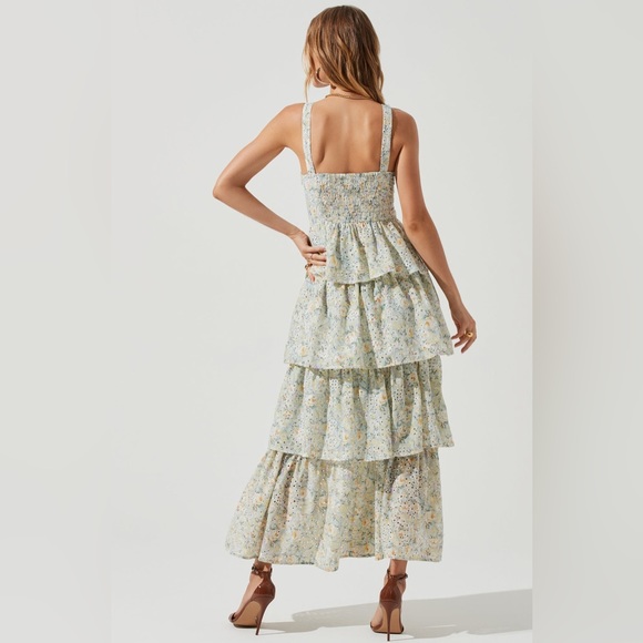 ASTR the Label Midsummer Dress in Light Mint Multi Floral - Picture 2 of 6